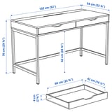 ALEX Desk, white, 132x58 cm
