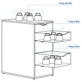 ALEX Drawer unit, black-blue, 36x70 cm