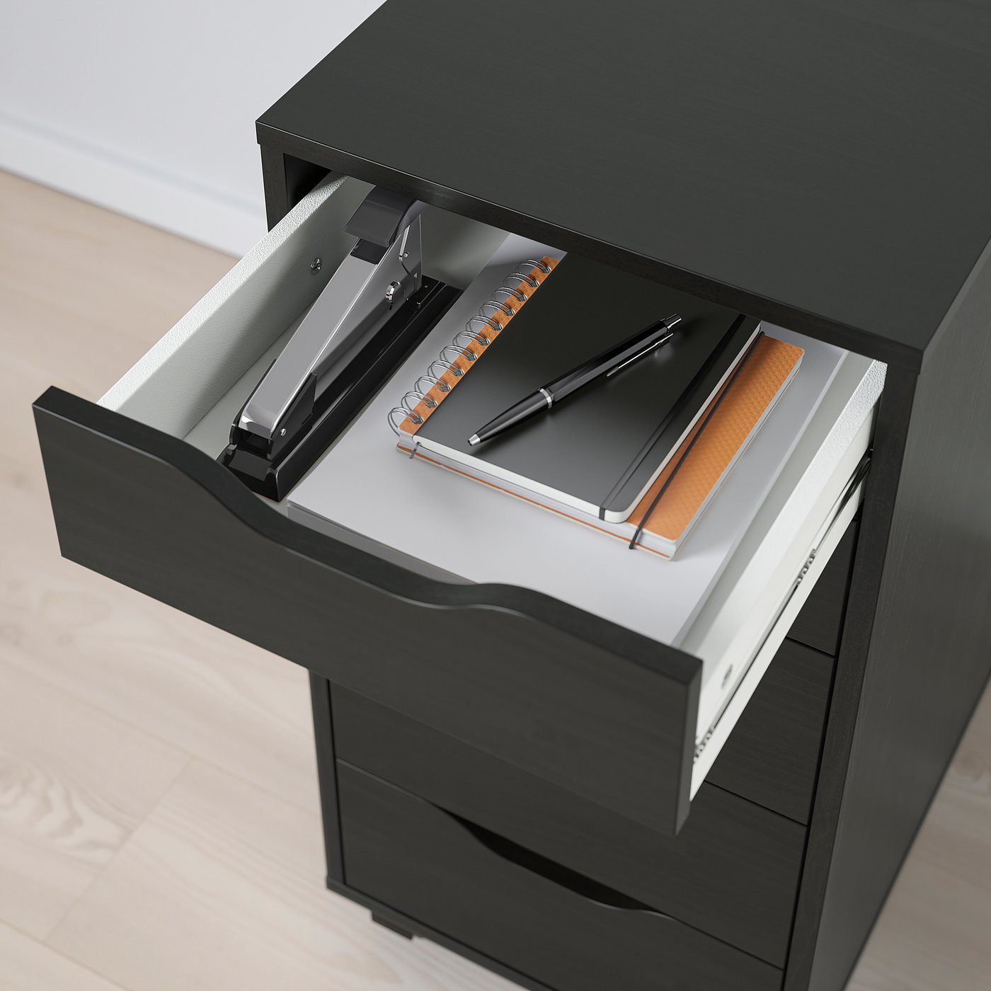 ALEX drawer unit on castors, black-brown, 36x76 cm - IKEA