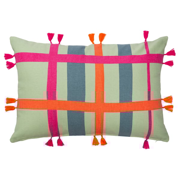 AROMATISK Cushion cover, tassel/green, 40x58 cm