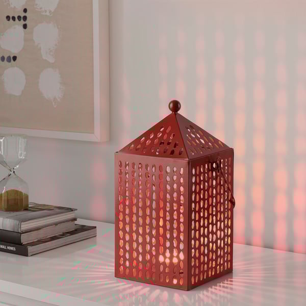 AROMATISK Lantern for tealight, red, 31 cm IKEA