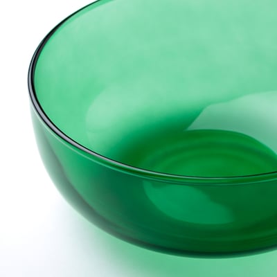 AROMATISK Serving bowl, glass/green, 15x6 cm