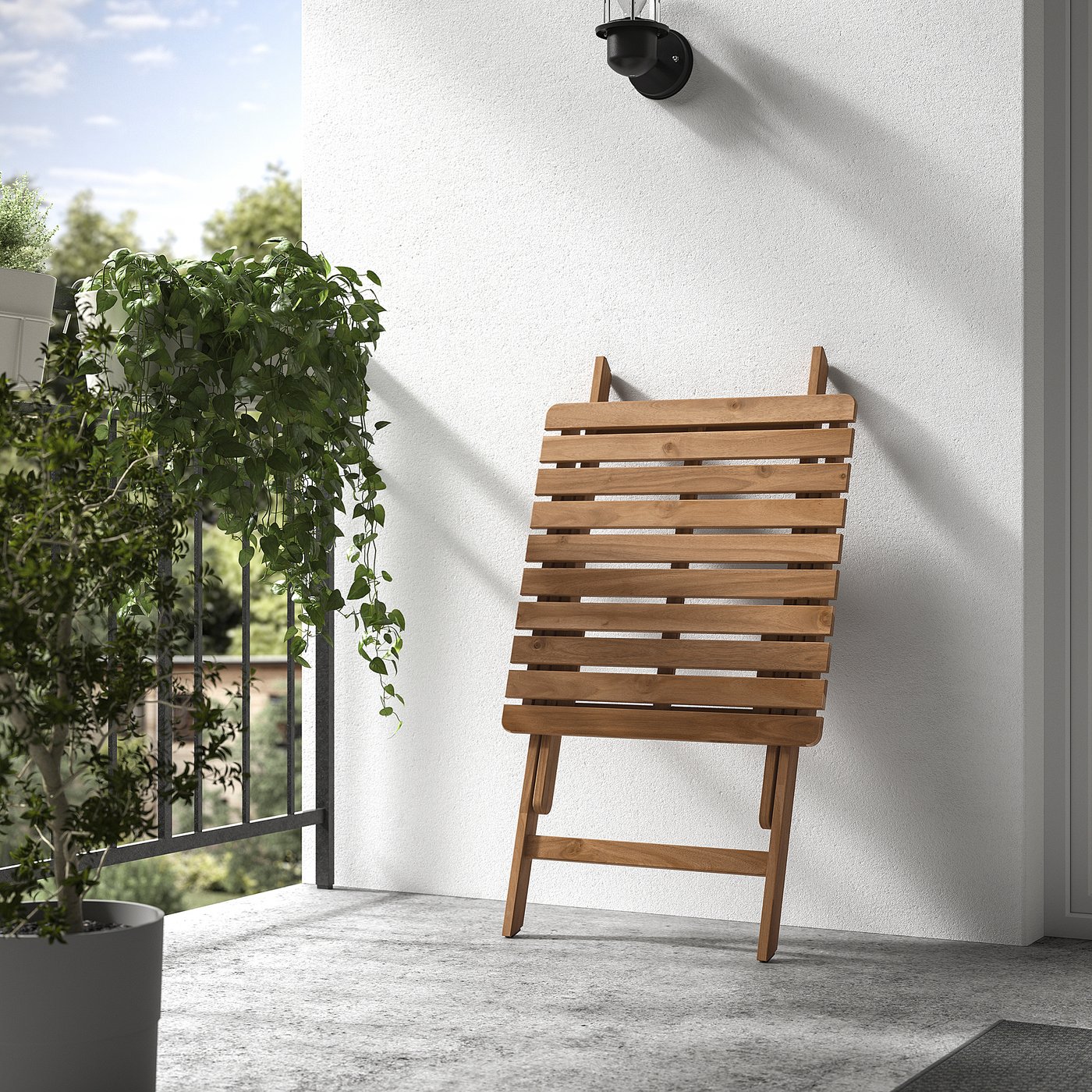 ASKHOLMEN table, outdoor, foldable dark brown, 60x62 cm - IKEA