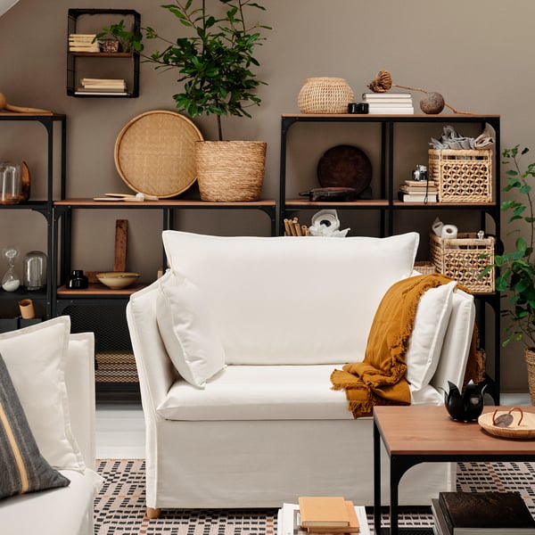 BACKSÄLEN 1,5-seat armchair, Blekinge white