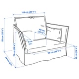 BACKSÄLEN 1,5-seat armchair, Blekinge white