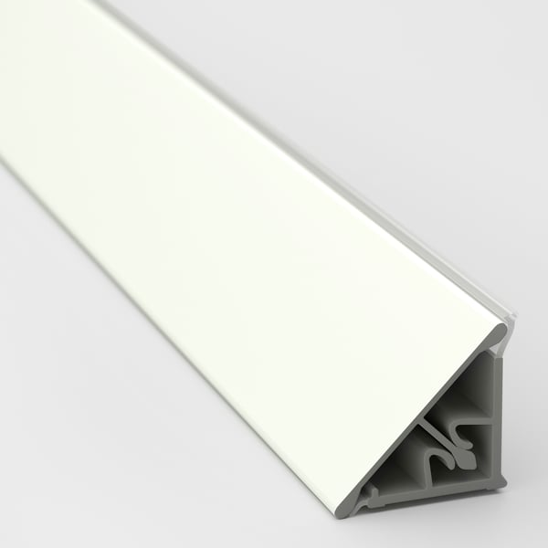 BASKETORP Wall finishing strip, white/aluminium