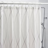 BASTSJÖN Shower curtain, white/grey/beige, 180x200 cm