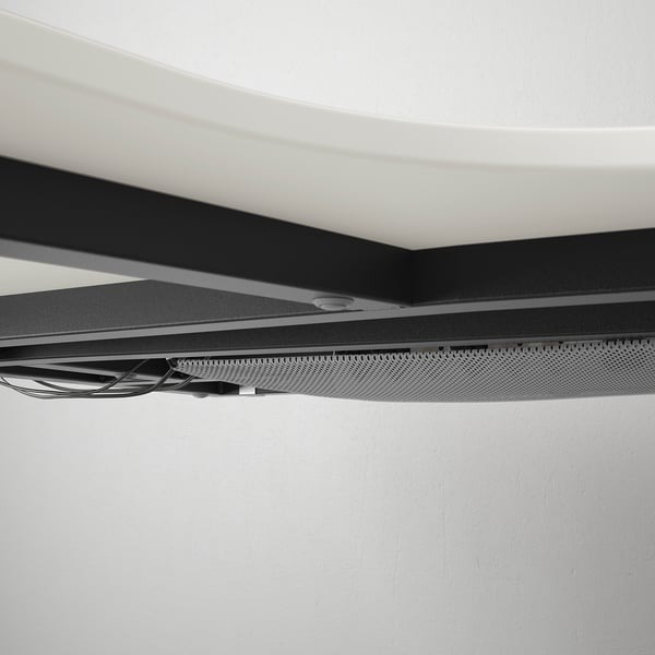 BEKANT corner desk left, white/black, 160x110 cm IKEA