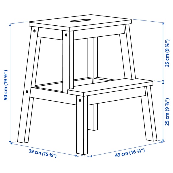 BEKVÄM Step stool, aspen, 50 cm