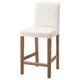 BERGMUND Bar stool with backrest, oak effect/Inseros white, 62 cm