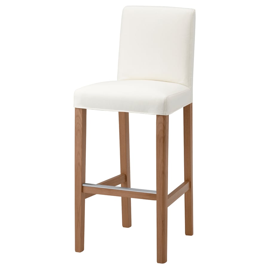 BERGMUND bar stool with backrest, oak effect/Inseros white, 75 cm IKEA