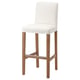 BERGMUND Bar stool with backrest, oak effect/Inseros white, 75 cm