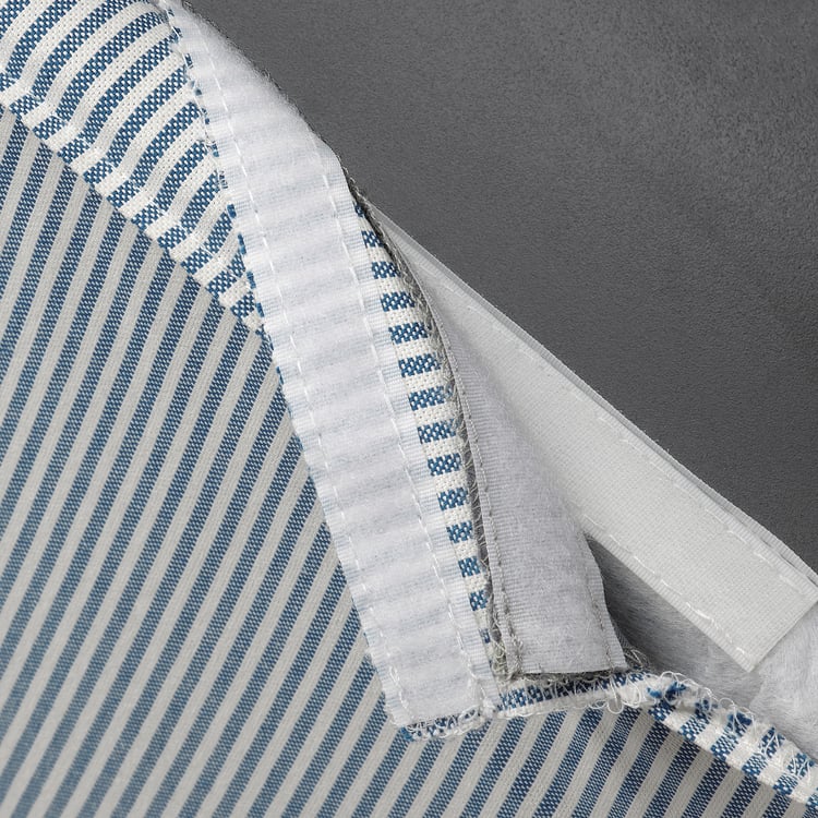 BERGMUND cover for bar stool with backrest, Rommele dark blue/white IKEA