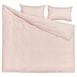 BERGPALM Duvet cover and 2 pillowcases, light pink/stripe, 200x200/50x80 cm