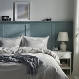 BERGPALM Duvet cover and pillowcase, grey/stripe, 150x200/50x80 cm