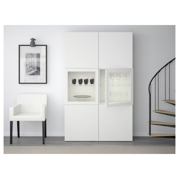 Besta Storage Combination W Glass Doors Lappviken Sindvik White Clear Glass Ikea