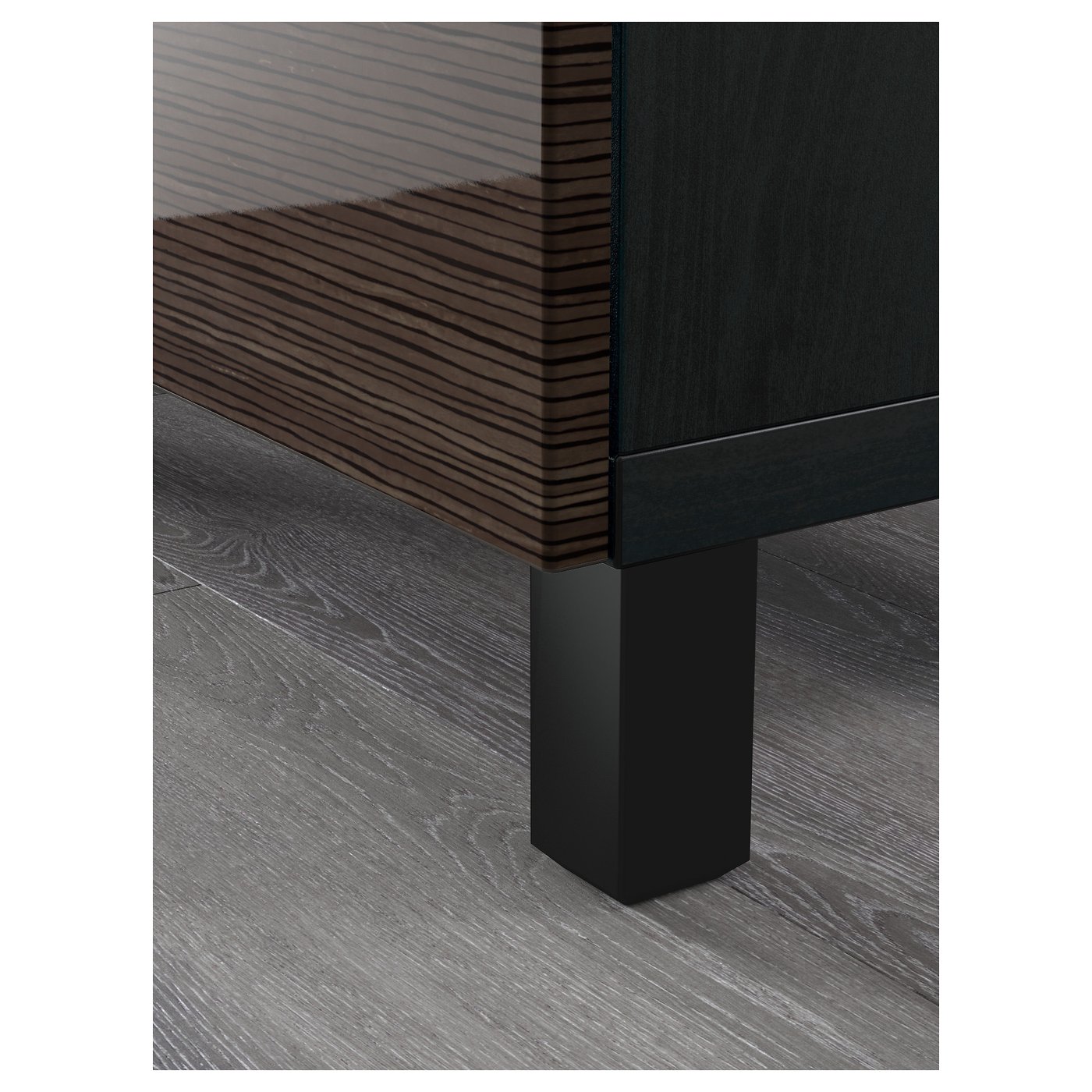 BESTÅ storage combination with doors, black-brown/Selsviken