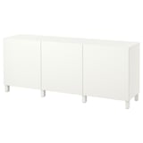 BESTÅ Storage combination with doors, white/Lappviken/Stubbarp white, 180x42x74 cm