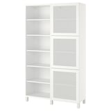 BESTÅ Storage combination with doors, white/Mörtviken/Stubbarp white, 120x42x202 cm