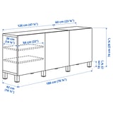 BESTÅ Storage combination with doors, white stained oak effect/Lappviken white, 180x42x74 cm