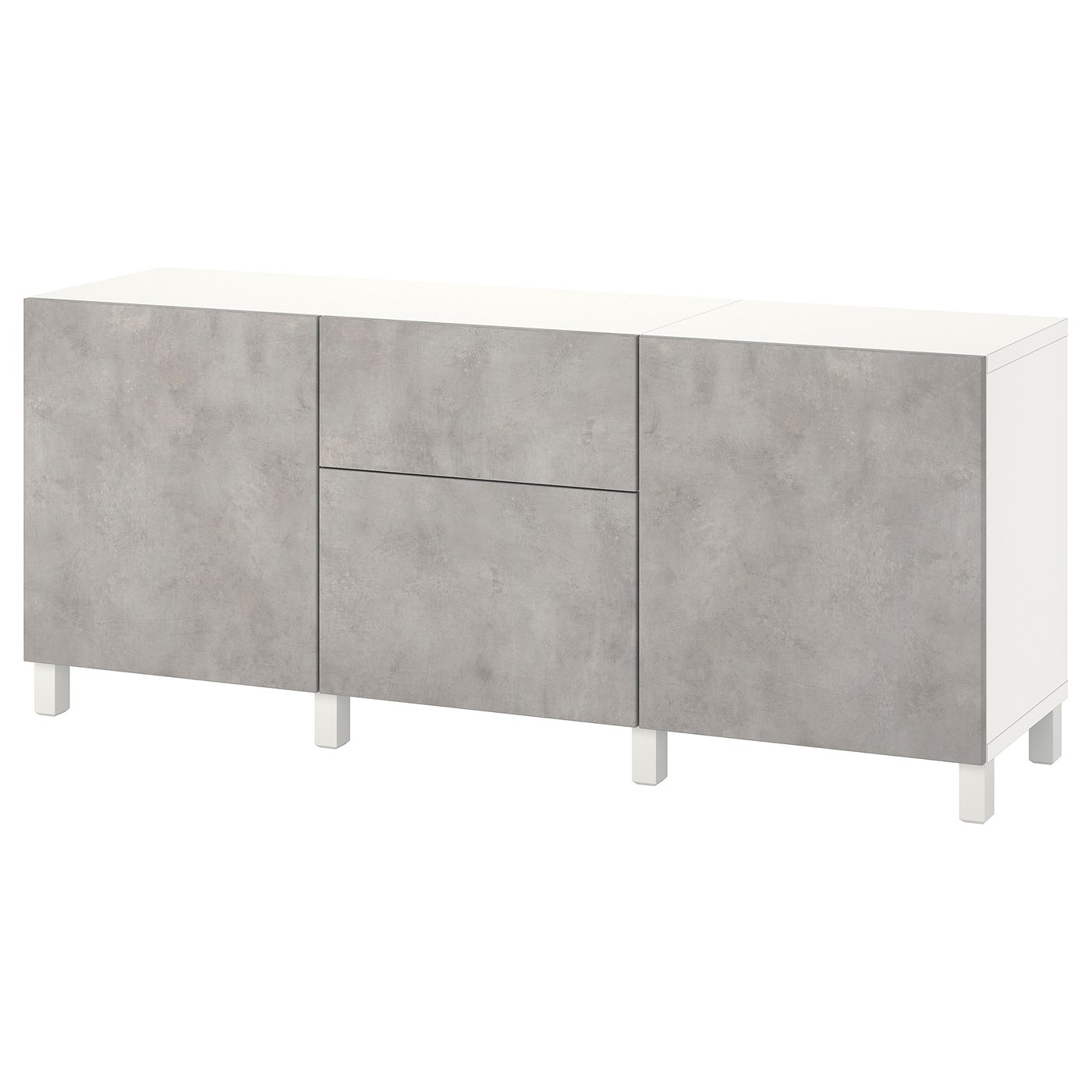IKEA カルヴィーケン　ライトグレー　コンクリート調　扉2枚セット BESTÅ storage combination with drawers, white Kallviken/light grey