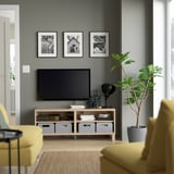 BESTÅ TV bench, white stained oak effect, 120x40x48 cm