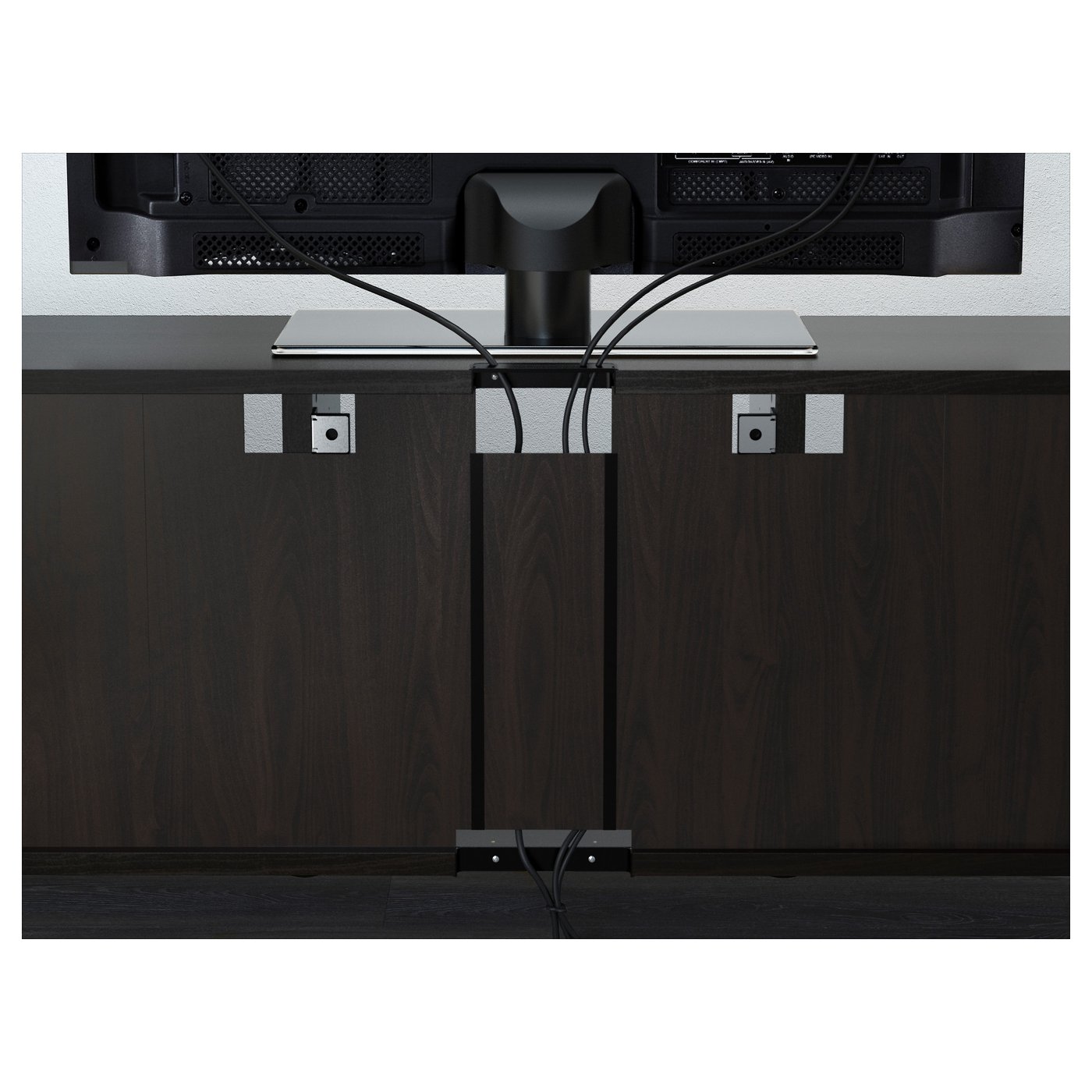 IKEA BESTA キャビネット ブラックブラウン 180x42x74 cm BESTÅ storage combination with doors black-brown/Selsviken