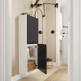 BESTÅ Wall cabinet with 2 doors, white/Hammarsmed anthracite, 60x22x128 cm