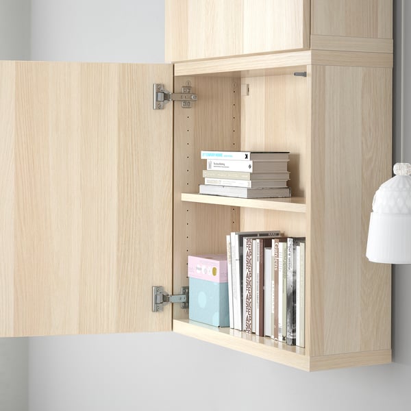 Besta Wall Cabinet With 2 Doors Lappviken White Stained Oak