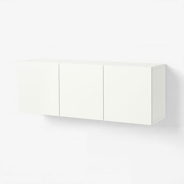 BESTÅ Wall-mounted cabinet combination, white/Förvaltare white, 180x42x64 cm