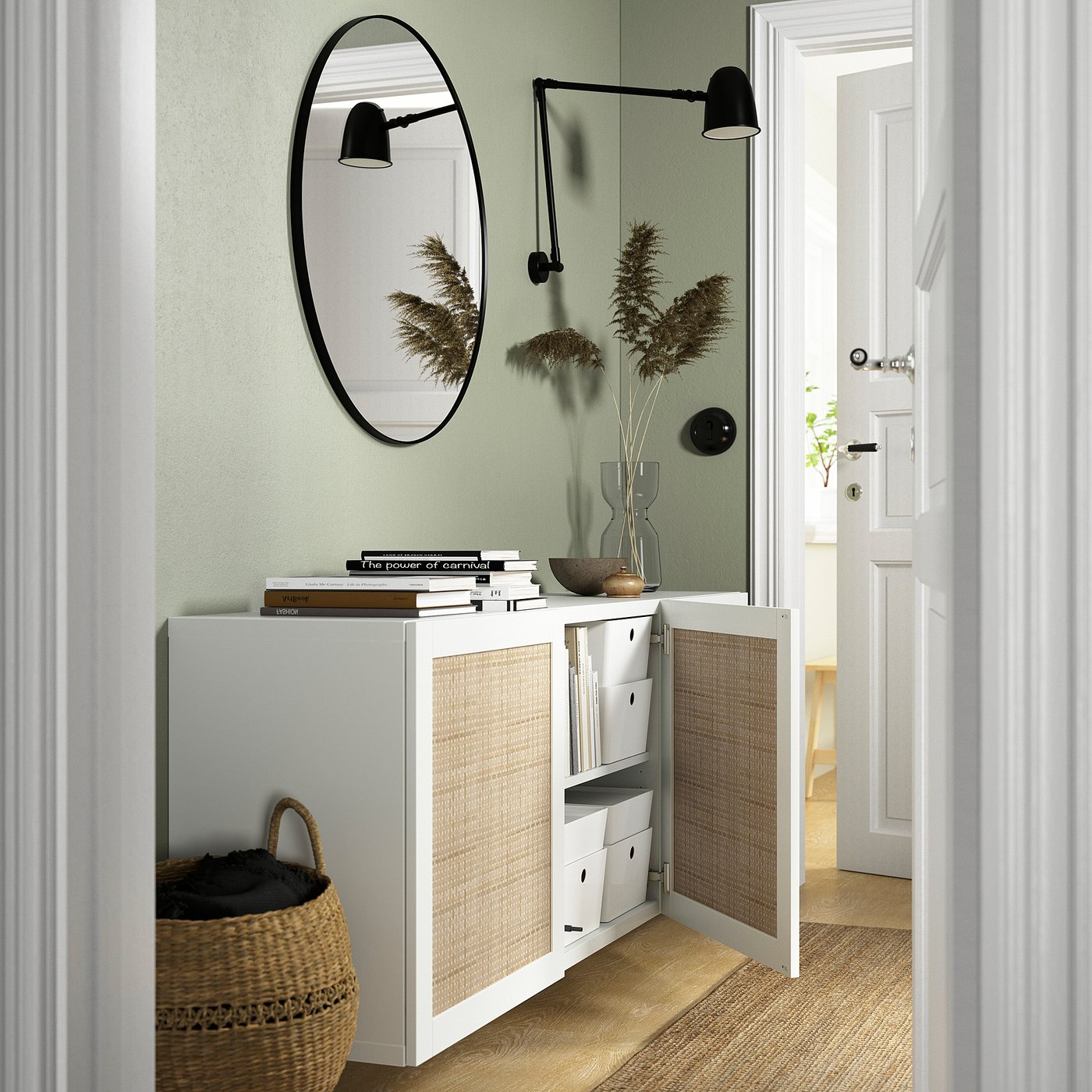 BESTÅ wall-mounted cabinet combination, white Studsviken/white