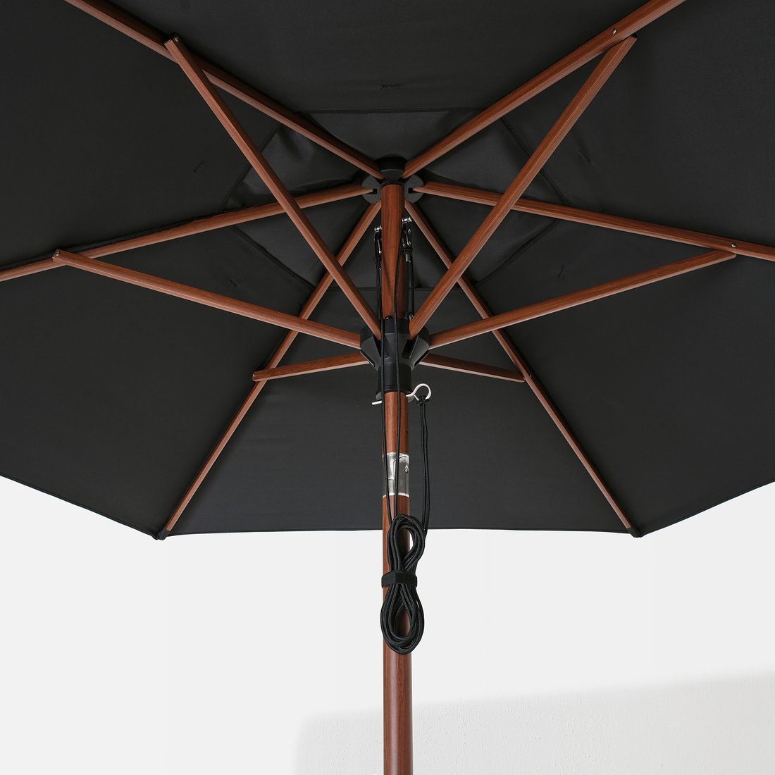 BETSÖ / LINDÖJA Parasol, brown wood effect/black, 300 cm IKEA