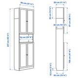 BILLY / OXBERG Bookcase w doors/extension unit, oak effect, 80x30x237 cm