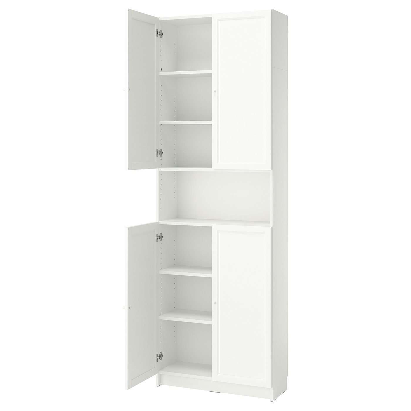 BILLY / OXBERG bookcase w doors/extension unit, white, 80x30x237