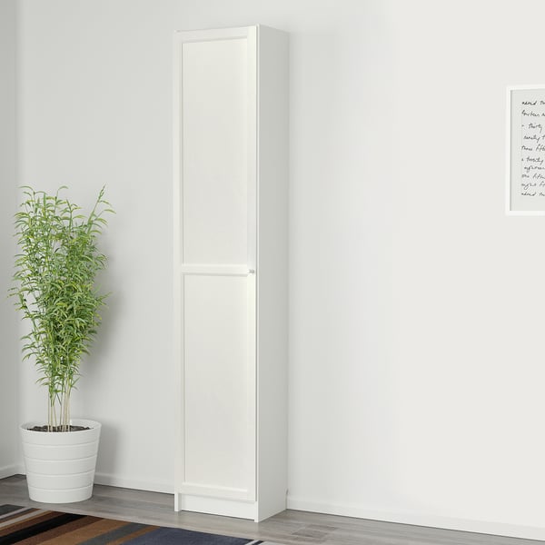 BILLY / OXBERG Bookcase with doors, white, 40x30x202 cm