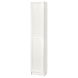 BILLY / OXBERG Bookcase with doors, white, 40x30x202 cm