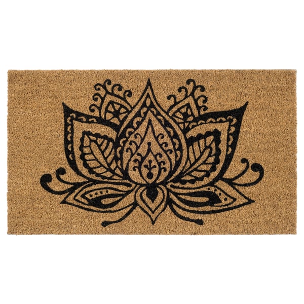 BJERNEDE Door mat, natural/black, 40x70 cm