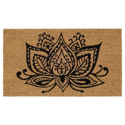 BJERNEDE Door mat, natural/black, 40x70 cm