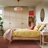 BJÖRKSNÄS Bed frame, birch/Luröy, 150x200 cm