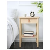 BJÖRKSNÄS Bedside table, birch, 48x38 cm