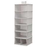 BLÄDDRARE Hanging storage with 7 compartments, grey/patterned, 30x30x90 cm