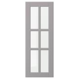 BODBYN Glass door, grey, 30x80 cm