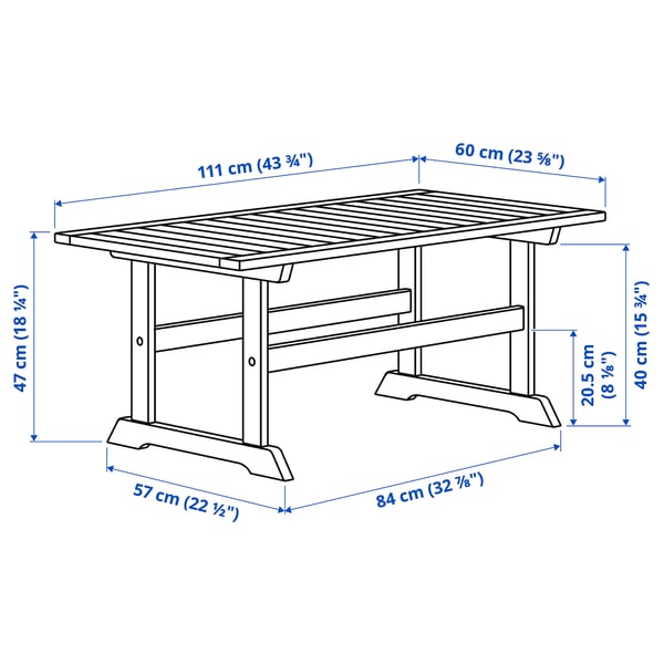 bondholmen coffee table outdoor grey 111x60 cm ikea