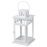 BORRBY Lantern for block candle, in/outdoor white, 28 cm