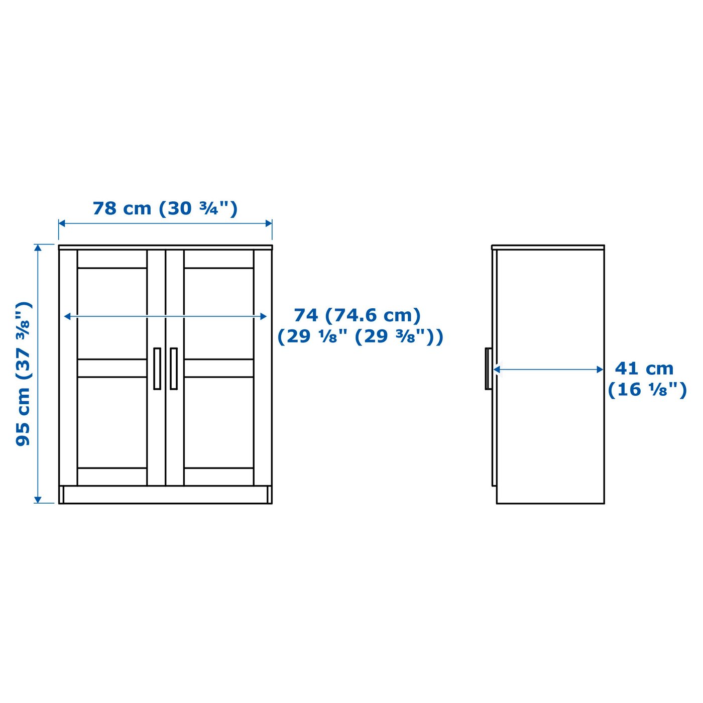 BRIMNES cabinet with doors, black, 78x95 cm - IKEA