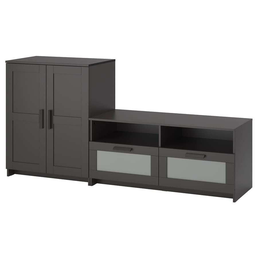 BRIMNES TV storage combination, black, 200x41x95 cm IKEA