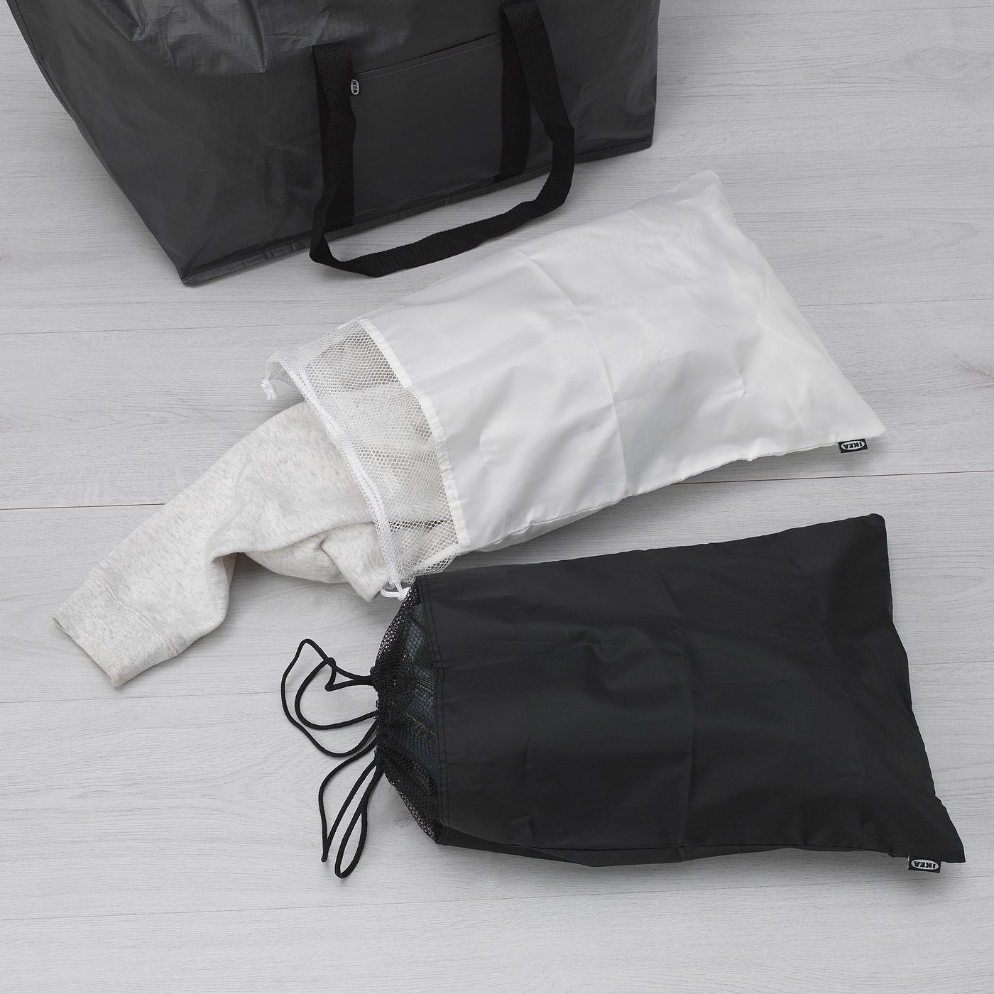 BRODERLIG Laundry bag, black/white, 34x50 cm IKEA