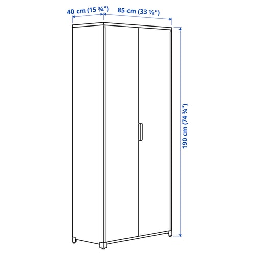 Illustration with measurements for the product: BROR.