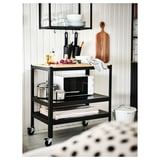 BROR Trolley, black/pine plywood, 85x55 cm