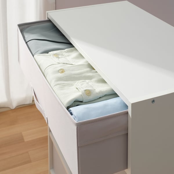 BRUKSVARA Bedroom furniture, set of 3, white/light grey, 150x200 cm